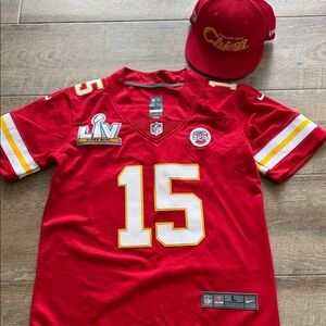 NFL Red Kansas City Chiefs #15 Jersey with Matching Red Chiefs Cap